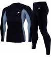 JUST RIDER Men's Sports Running Set Compression Shirt + Pants Skin-Tight Long Sleeves 